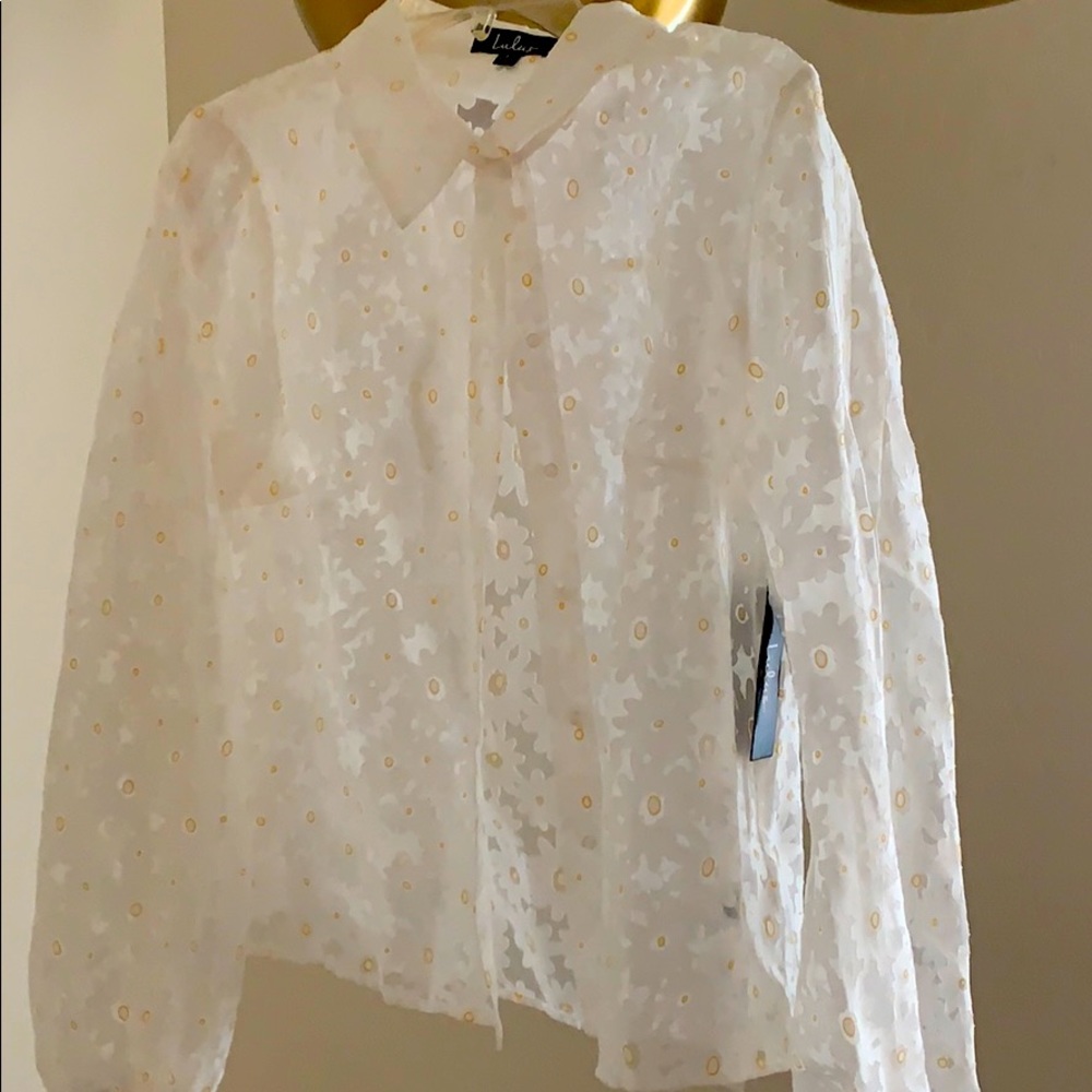 Happiness Blooms White Sheer Organza